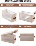 4 Pack DVD Storage Box with Visible Window, Dustproof CD/DVD Case Holder - Image 4