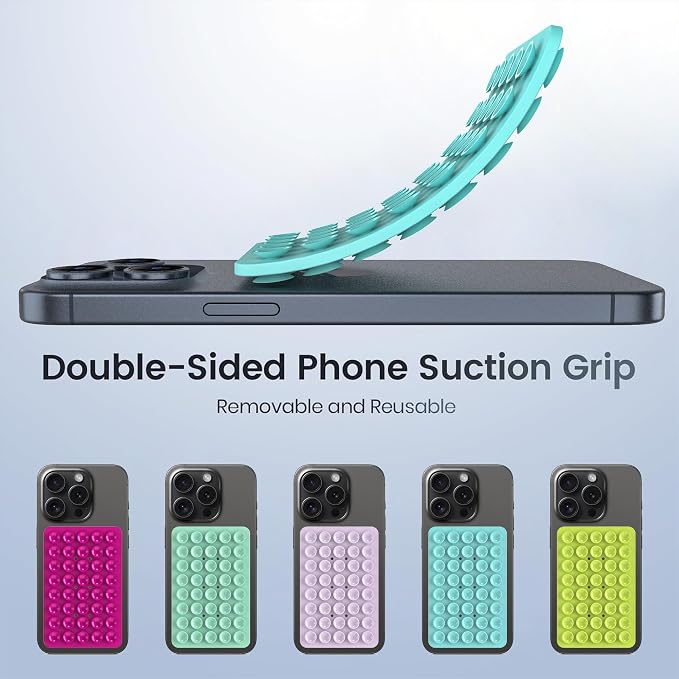 2PACK Silicone Double Sided Suction Phone Case Mount, Detachable Hands Free & - Image 6