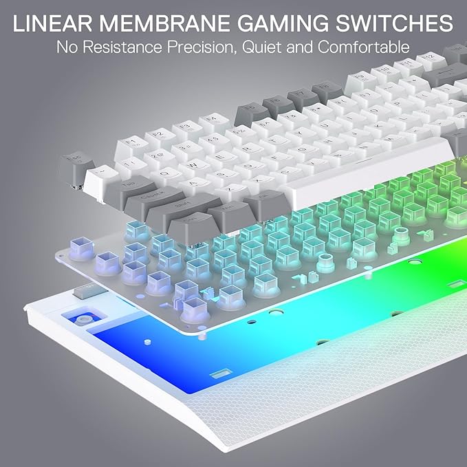 Redragon K525 RGB Backlit 104 Keys Wired Membrane Gaming Keyboard w/ 5 - Image 4