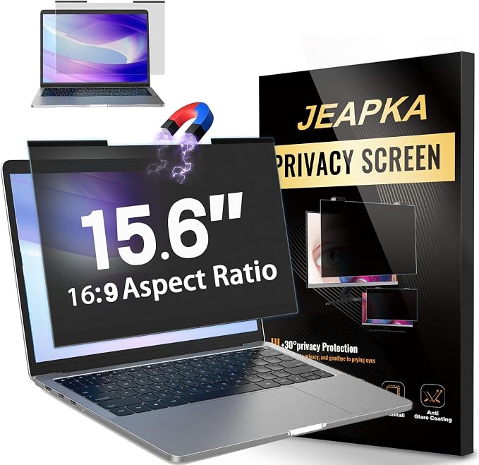 Magnetic Laptop Privacy Screen Filter 15.6 inch by JEAPKA