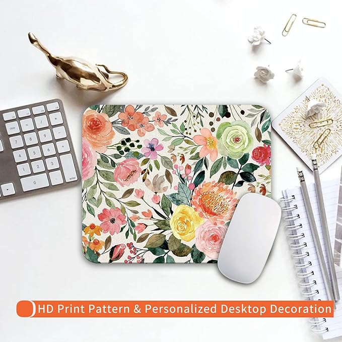 Square Mouse Pad Watercolour Floral, Personalized Premium-Textured Custom Mouse - Image 6