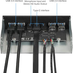 USB2.0 + 3.0 Metal Front, 5.25 inch 19Pin Front Panel Adapter, 4 USB 3.0 Port - Image 3