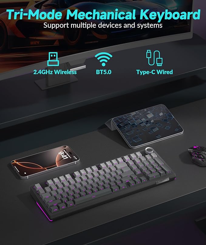 KI99 Pro 96% Wireless Mechanical Keyboard, RGB Gaming Keyboard, Hot-Swappable - Image 3