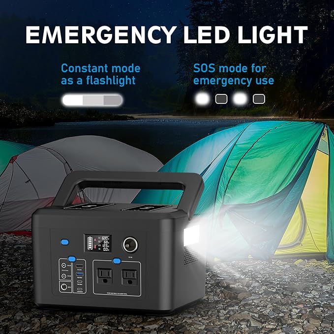 Portable Power Station 600W, Powkey 296Wh Battery Backup - Image 7