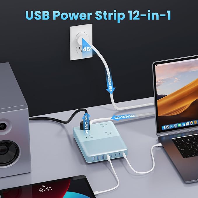 200W USB C Charging Station Power Strip - Image 3