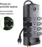 Belkin Surge Protector Power Strip w/ 8 Rotating & 4 Standard Outlets - 8ft - Image 5