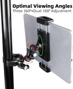 Tablet Holder for Microphone Stand/Treadmill/Spin Bike/Stroller/Golf - Image 4