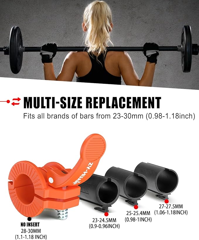 Pro Barbell Clips 1 inch Barbell Clamps 0.9-1.18inch Quick Release Weight Clips - Image 2