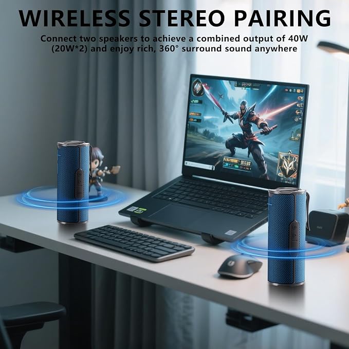 COOPERS Portable Bluetooth Speaker, Wireless Bluetooth Speaker, IPX5 Waterproof - Image 3