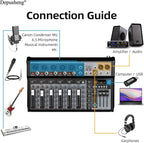 Depusheng Professional Audio Mixer, 7 Channel Audio Interface Sound Board - Image 6