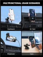 MOKPR Wireless Car Charger, 15W Auto Clamping Car Charger Dash Windshield Air - Image 2
