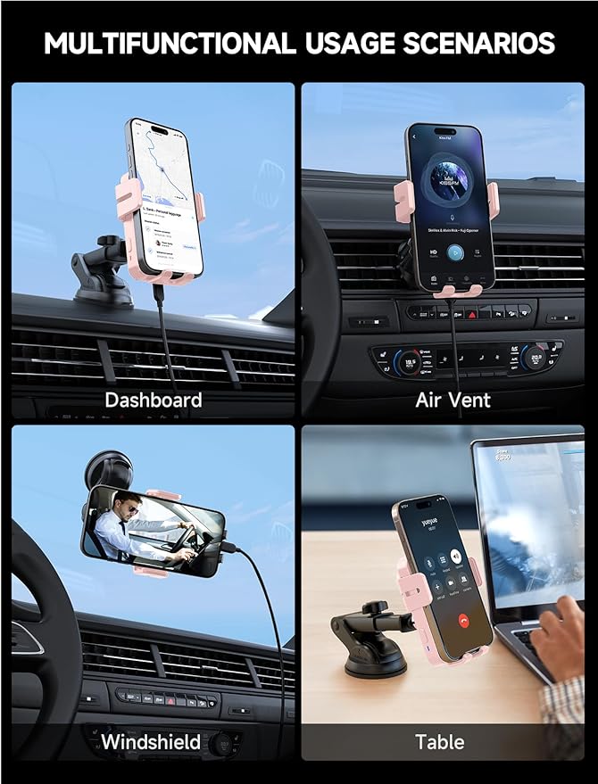 MOKPR Wireless Car Charger, 15W Auto Clamping Car Charger Dash Windshield Air - Image 2