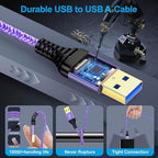 USB to USB Cable, 6FT USB 3.0 Male to Male Type A to Type A Cable Data Transfer - Image 6