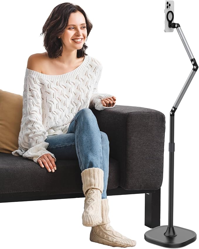 TELESIN° Magnetic Phone Tablet Floor Stand, Aluminum Alloy Phone Holder Stand - Image 10