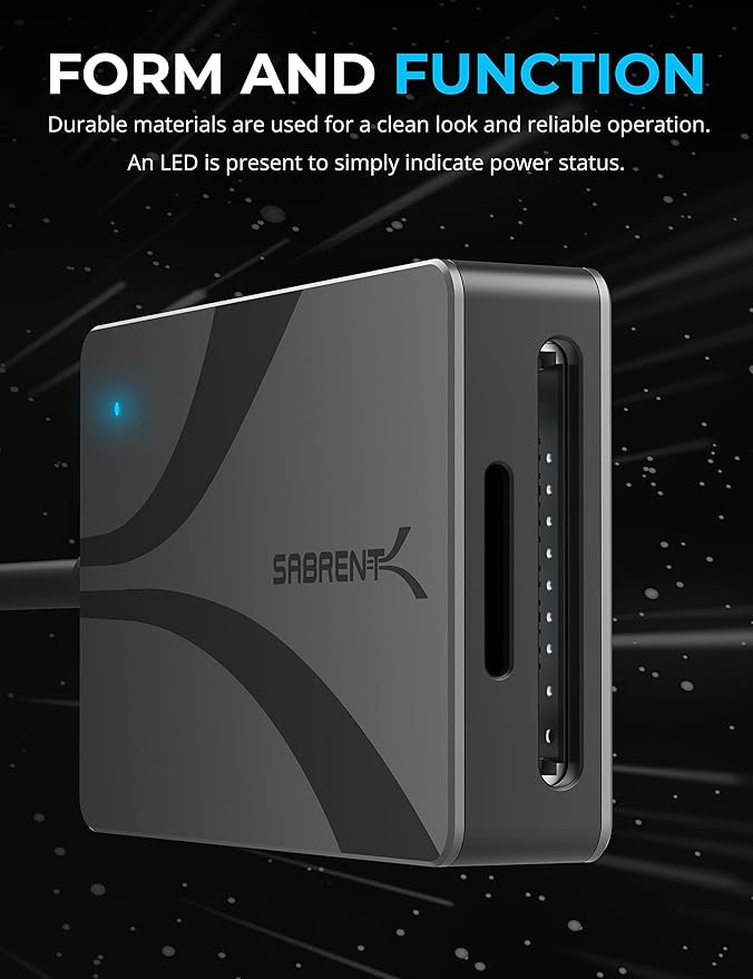 SABRENT USB Type-C Card Reader, Dual-Slot UHS-II SDXC and microSDXC SD 4.0 - Image 6