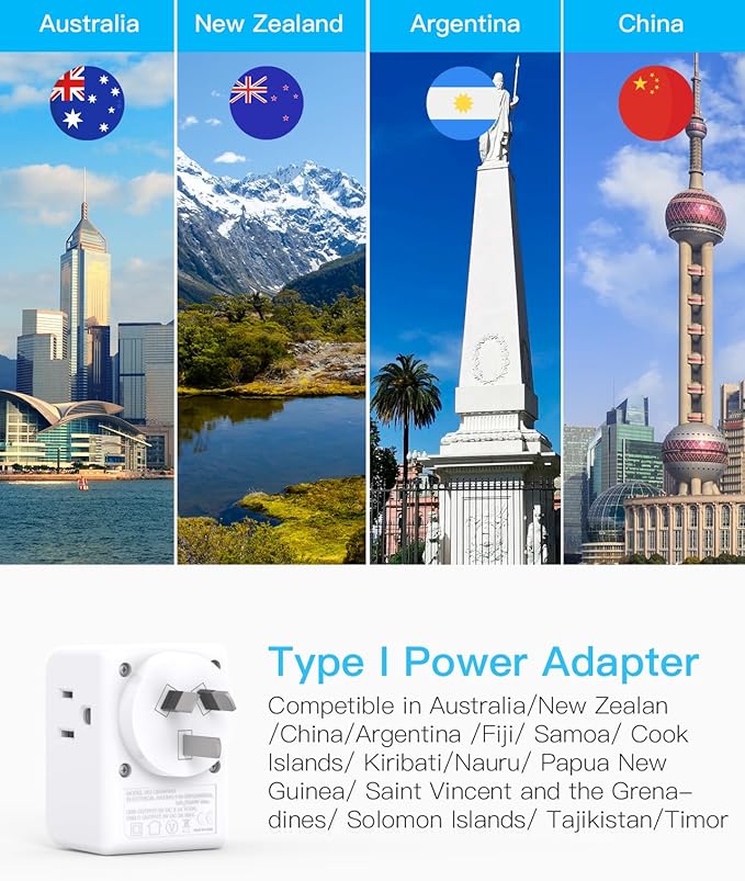 2 Pack Australia New Zealand Power Plug Adapter, Australia Travel Adapter - Image 2