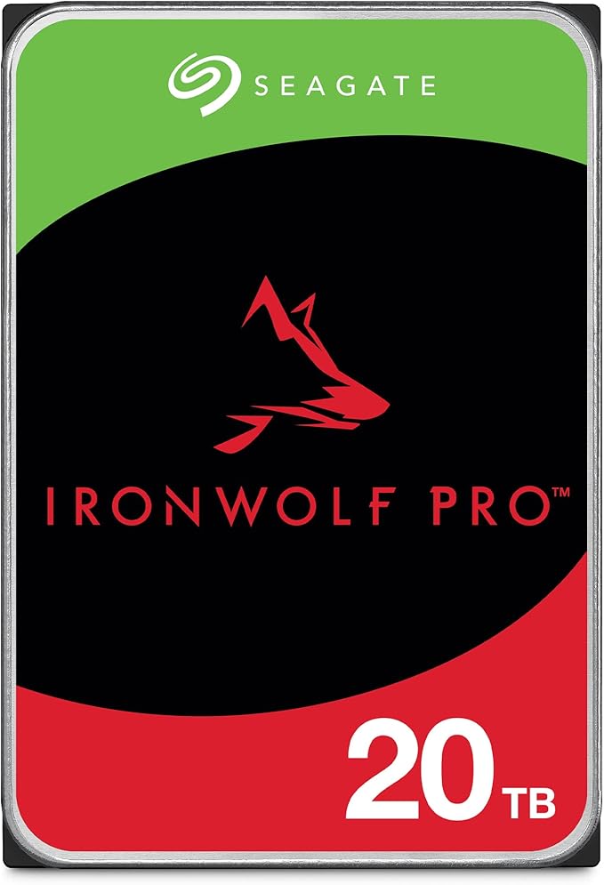 Seagate IronWolf Pro, 20 TB, Enterprise NAS Internal HDD –CMR 3.5 Inch by Seagate
