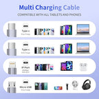 USB C Multi Charging Cable, 4 in 1 Charging Cable Nylon Braided USB-C Multiple - Image 7