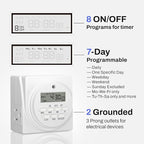 BN-LINK 7 Day Heavy Duty Digital Programmable Timer, Dual Outlet, - Image 3