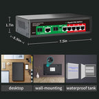 STEAMEMO 8 Port Gigabit Ethernet Unmanaged PoE Switch, 4 Gigabit PoE+ @65W - Image 8