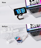 Foldable Magnetic Wireless Charger, KU XIU X40 Aluminum Alloy 3 in 1 Charging - Image 4