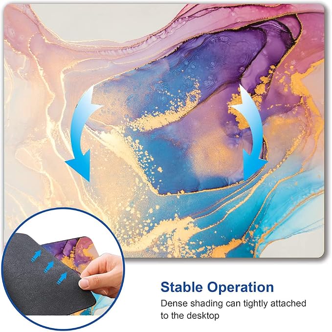 Mouse Pad, Abstract Marble Design Mouse Pad, Washable Square Cloth Mousepad - Image 5