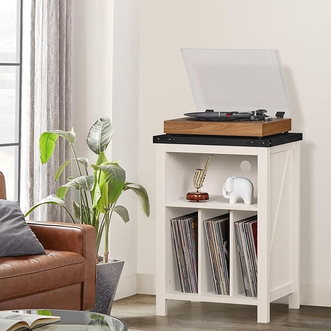 Record Player Stand with Vinyl Record Storage Holds up to 160 Albums, Large - Image 5