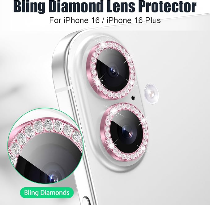 AGVEE 3+3 6 Pack for iPhone 16 6.1" / 16 Plus 6.7" Camera Lens Cover Protector - Image 4
