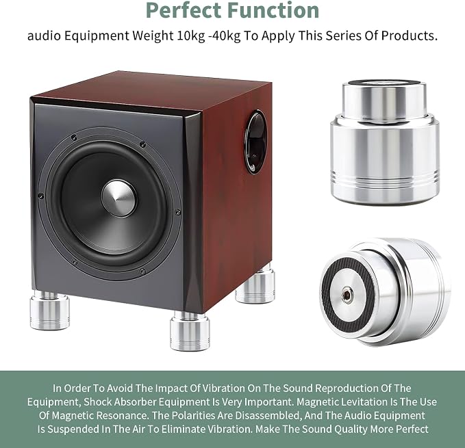 Tertullus 4pcs Aluminum Speaker Isolation Feet Sound Isolation Maglev Feet - Image 4