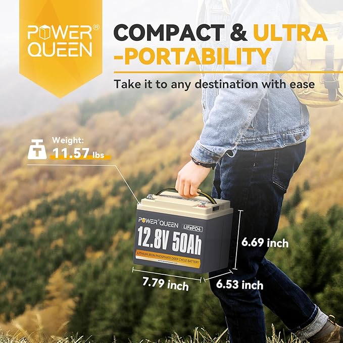 Power Queen 12.8V 50Ah LiFePO4 Battery - Image 5