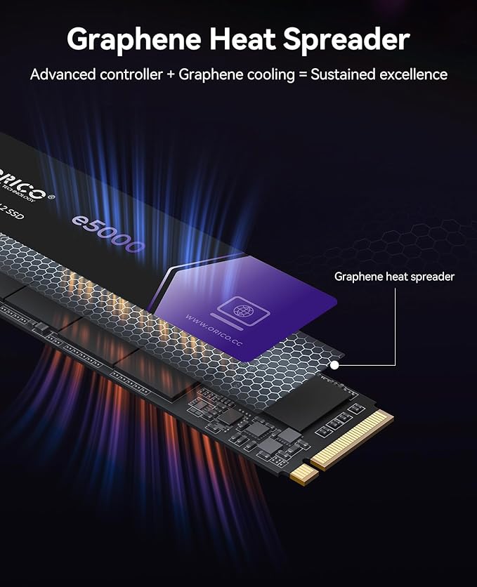 ORICO e5000 2TB SSD M.2 NVMe 2280 PCIe Gen4 5200MB/s Internal Solid State Drive - Image 6