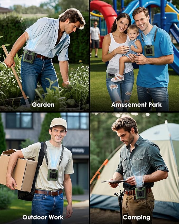 Portable Waist Fan Clip on, Personal Wearable Belt Fan 10000mAh Rechargeable - Image 6
