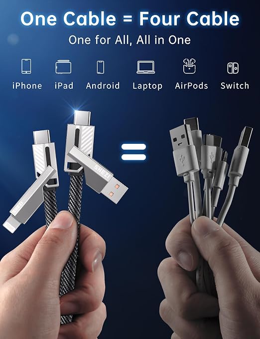 4-in-1 Compatible with USB C to Lightning Cable, 45W High-Speed Charging & Fast - Image 8