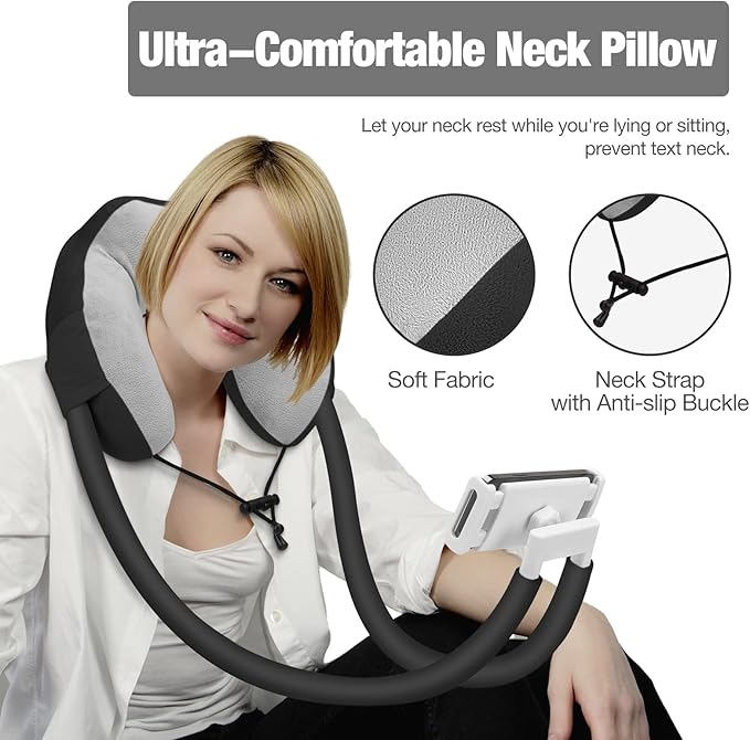 MoKo Neck Phone Holder, Lazy Gooseneck Phone Pillow Holder Bracket, 360° Rotate - Image 4