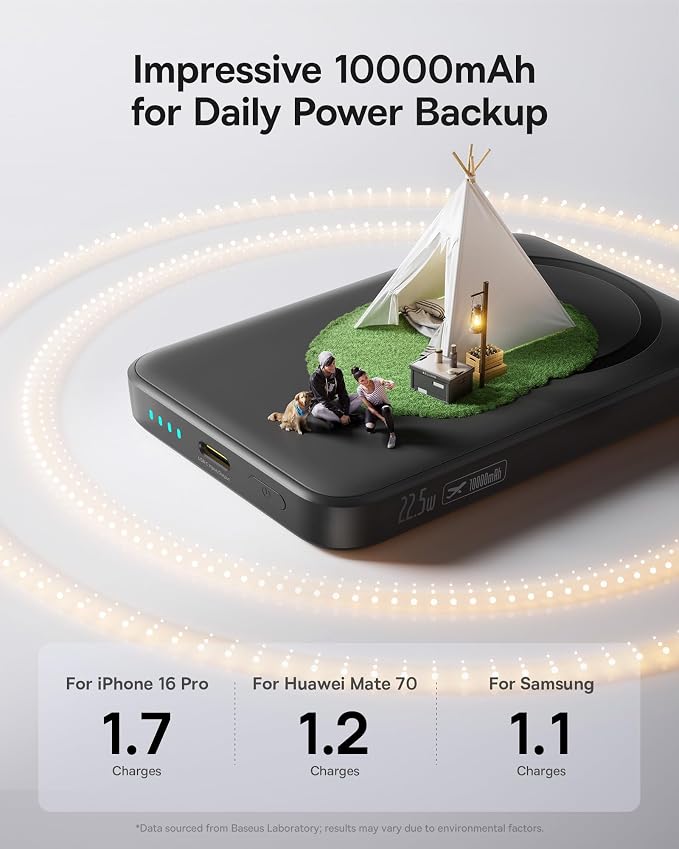 Baseus for MagSafe Portable Charger, 10000mAh Wireless Magnetic Power Bank - Image 6