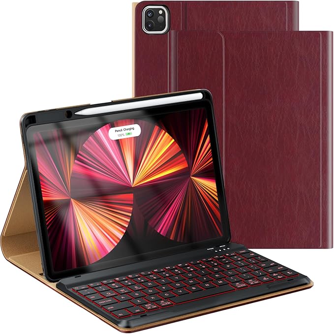 Leather Keyboard Case for iPad Air 5th 4th Generation 10.9 inch Pro 11 by OPAKIT
