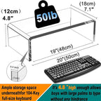 Clear Acrylic Monitor Stand Riser 20", Laptop Keyboard Cover cat Proof - Image 3