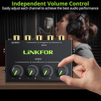 LiNKFOR 4 Channel Stereo Audio Mixer CX400 Metal Shell Support RCA Input and - Image 4