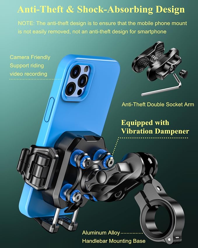 BRCOVAN Anti-Theft Motorcycle Phone Mount - Image 3