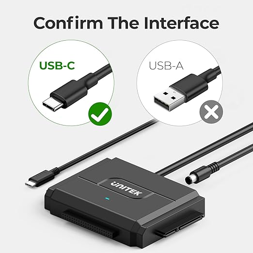 Unitek IDE/SATA to USB C 3.0 Adapter, Universal IDE Hard Drive Little Triangle - Image 6