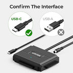 Unitek IDE/SATA to USB C 3.0 Adapter, Universal IDE Hard Drive Little Triangle - Image 6