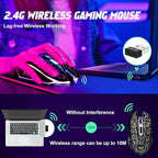 Wireless Gaming Mouse, Rechargeable Wireless Computer Mouse, 7-Color LED Light - Image 2