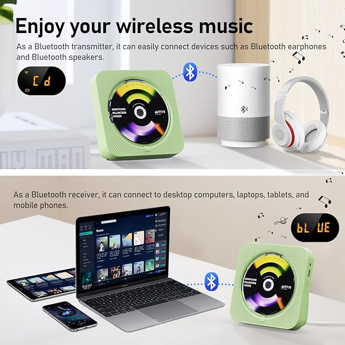 CD Player Portable Bluetooth 5.1 Desktop CD Player - Image 3