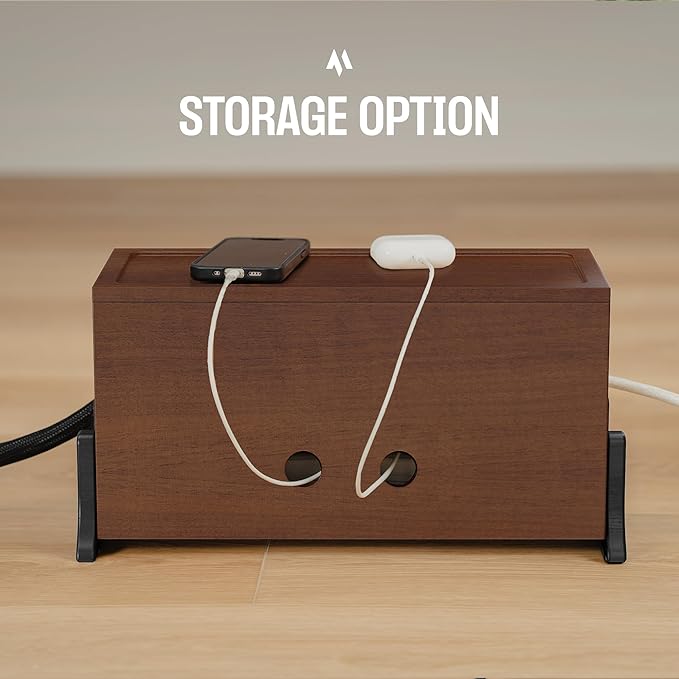 Extra Large Cable Management Box, Wood Cord Hider Box & Organizer - Image 3