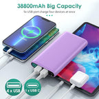 Portable Charger 38800mAh, LCD Display Power Bank, 5 USB Outputs Battery Pack - Image 4