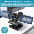 Webcam With Microphone and Speaker, 1080P Web Camera - Image 3