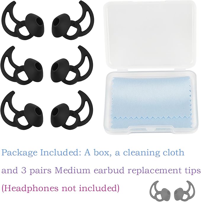 Medium Replacement Earbud Tips Silicone Ear Tips Compatible - Image 3