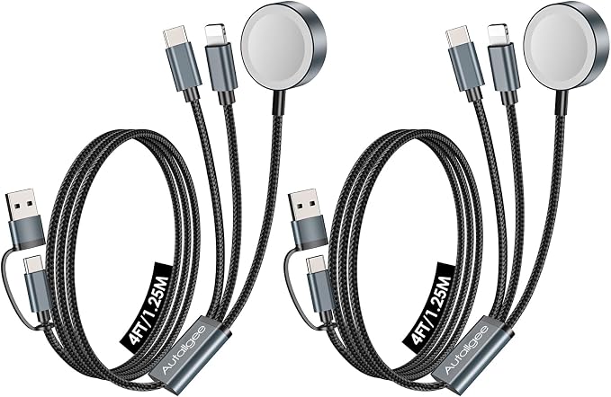 2Pack 4FT Upgraded 3 in 2 Multi Charging Cable by Autallgee