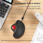Nulea M501 Wireless Trackball Mouse, Rechargeable Ergonomic, Easy Thumb Control - Image 5