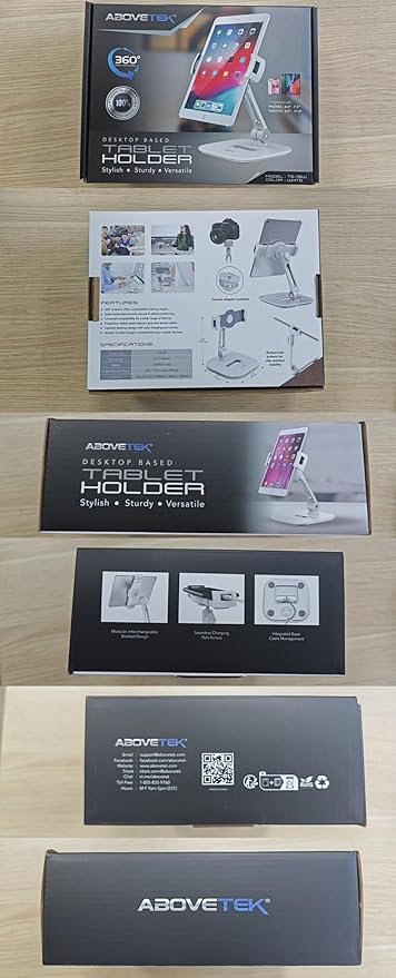 AboveTEK Tablet Stand Holder, Stylish Aluminum iPad Stands, Foldable 360° - Image 10